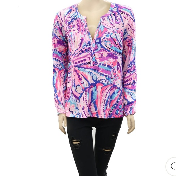 Lilly Pulitzer Meg Blouse Top - Picture 1 of 9